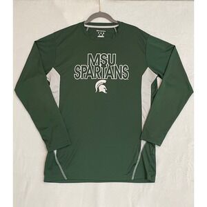 Michigan State Men's Long Sleeve T-Shirt Large Green MSU Spartans
